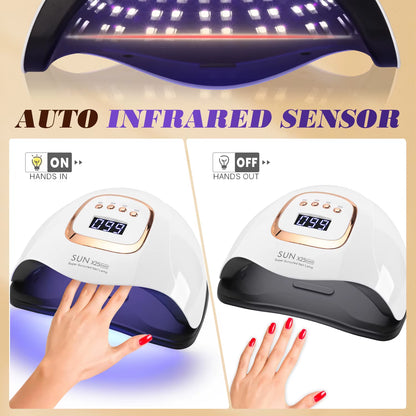 380W Professional LED UV Nail Lamp with Auto Sensor and 4 Timer Settings for Gel Polish Drying