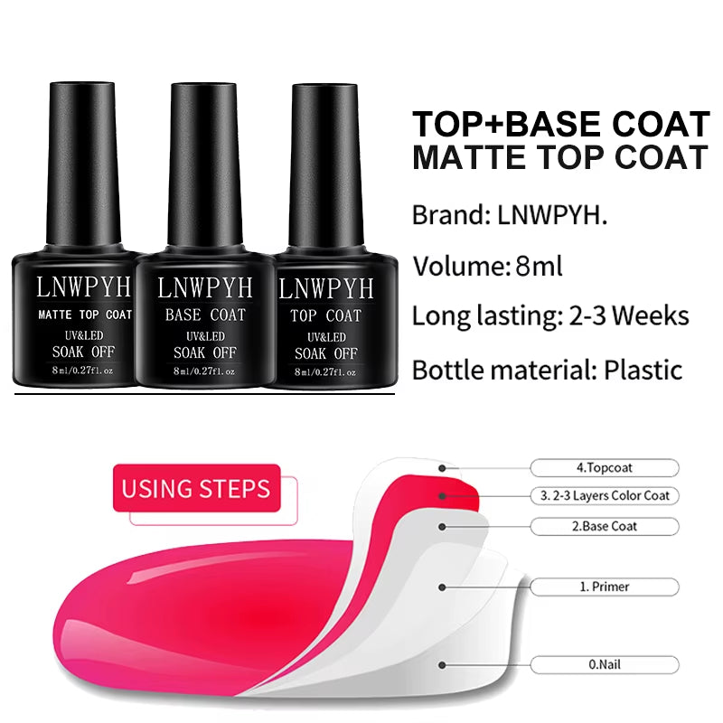 Nail Gel Polish Kit with LED Nail Lamp Semi-Permanent 27 Colors Soak off Base&Top Coat Varnish Manicure Set for Nails Salon Kit