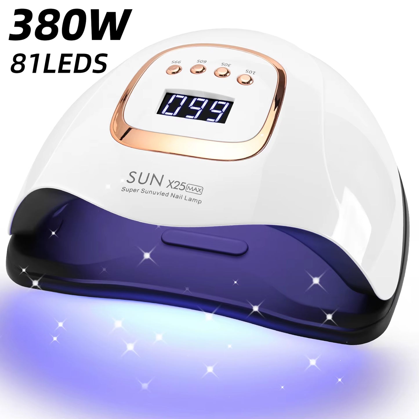 380W Professional LED UV Nail Lamp with Auto Sensor and 4 Timer Settings for Gel Polish Drying
