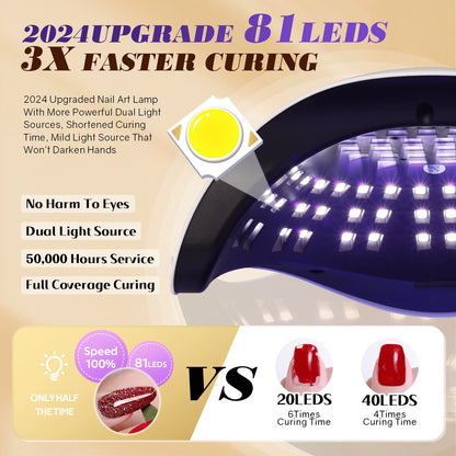 380W Professional LED UV Nail Lamp with Auto Sensor and 4 Timer Settings for Gel Polish Drying