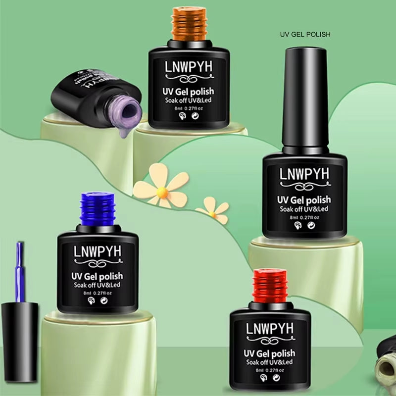 Nail Gel Polish Kit with UV Nail Lamp Soak off UV LED Nails Varnish Set Semi Permanent Nail Art Gels Lacquer Manicure Tools Set